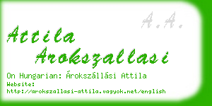 attila arokszallasi business card