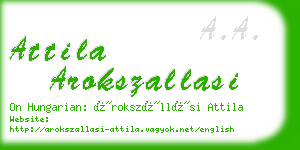 attila arokszallasi business card